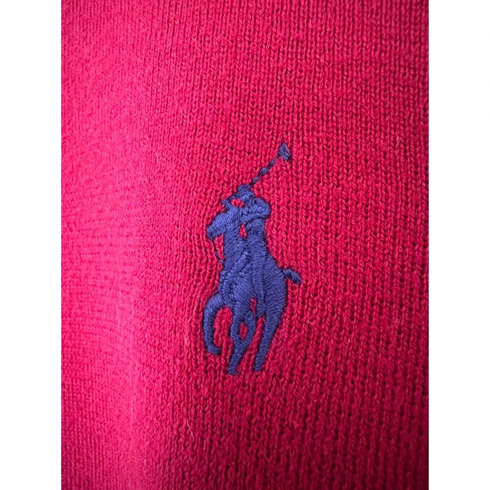 Polo Ralph Lauren V-Neck‎ Sweater Mens XXL Red Pima Cotton Pony Logo Preppy
